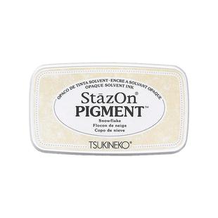 日本Tsukineko月猫猪猪印台Stazon PIGMENT油性雪花白SZ速干印泥