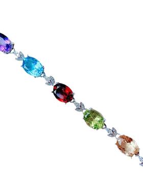 托帕石纯银韩版时尚风手链