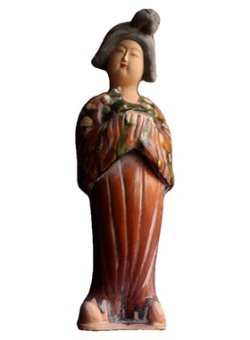 唐三彩陶瓷十二生肖仕女客厅书房博古架仿古陶俑装饰物古玩收藏品