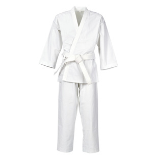 纯棉儿童空手道服成人黑白色男女训练服空手道服装表演服可印字