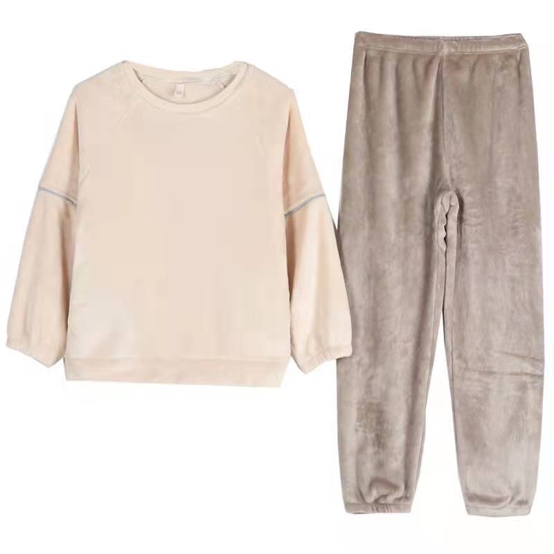 珊瑚绒睡衣女冬季加厚加绒2023年新款法兰绒家居服卡通圆领长袖长