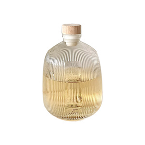 条纹冷萃玻璃壶ins透明密封瓶果酒甜酒咖啡瓶随手小酒瓶分装容器