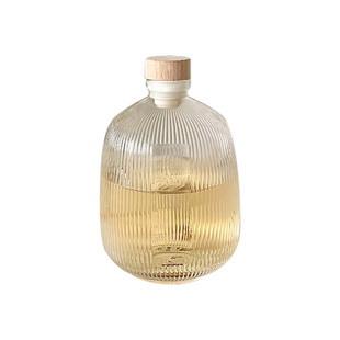 条纹冷萃玻璃壶ins透明密封瓶果酒甜酒咖啡瓶随手小酒瓶分装容器