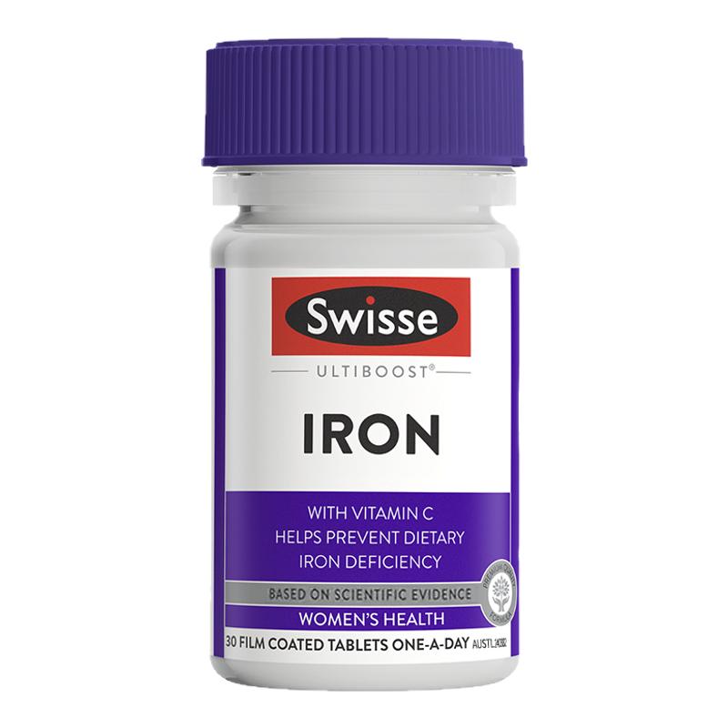 澳洲进口Swisse斯维诗铁益生菌片补铁片缺铁好气色30粒