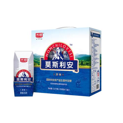 光明莫斯利安原味酸奶200g*12盒/礼盒装营养早餐学生酸牛奶