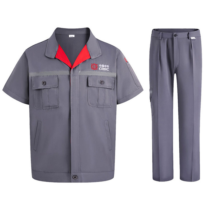 夏季中国中车工作服短袖工装