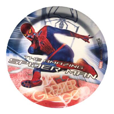 漫威超凡蜘蛛侠 spider-man圆形盘子 碟子 密胺卡通儿童餐具