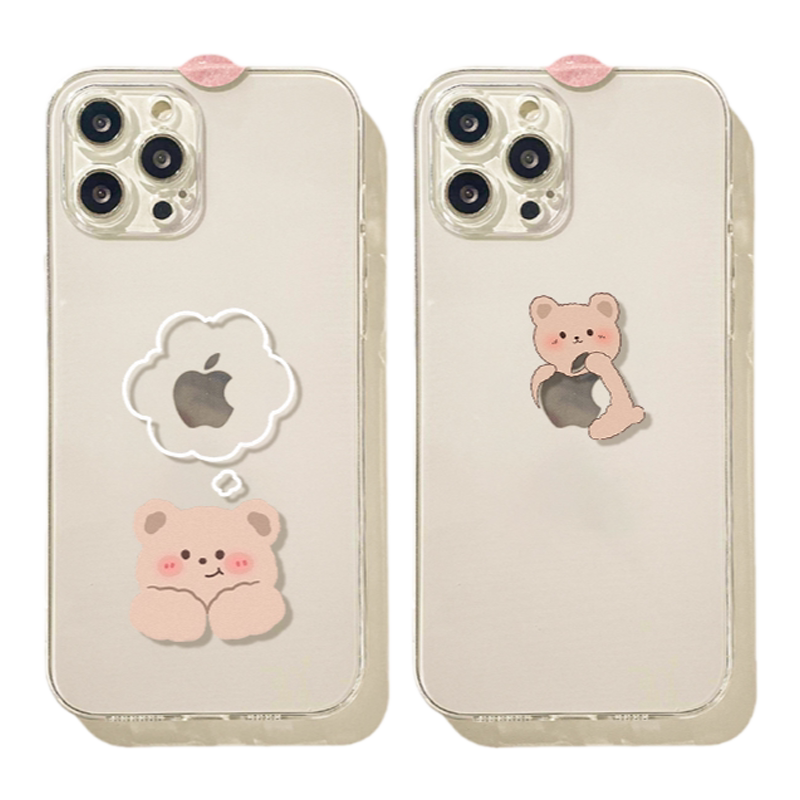 benefit创意可爱小熊情侣18pro17pro16适用于苹果15手机壳13iphone14promax新款12套11简约xsmax透明xr硅胶8p