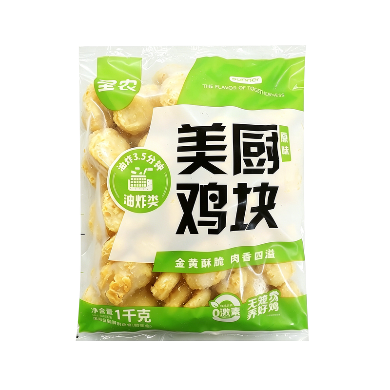 圣农美厨鸡块原味鸡块黄金上校鸡块小吃1kg*10包批发西式油炸鸡肉