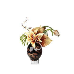 中古老钱风黑金玻璃花瓶花艺酒店会所玄关餐桌插花设计感花器摆件