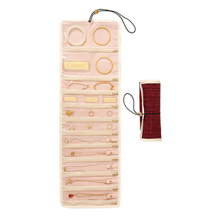 首饰收纳袋大容量饰品首饰盒随身便携耳钉耳饰项链耳环分区收纳包