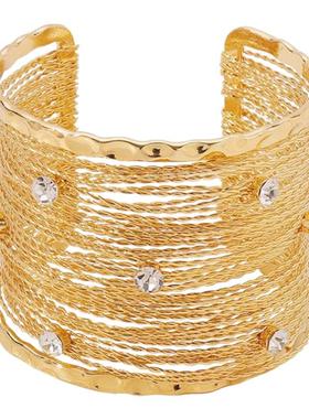 欧美复古多层镂空钻石手镯