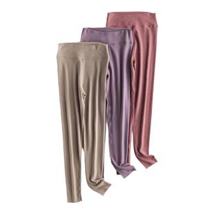 360g真德绒女士保暖裤高腰高克重加厚双面磨毛竖条秋裤秋冬打底裤