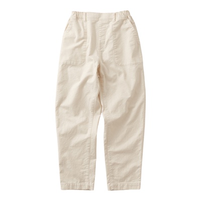 女式棉混微弹九分微锥裤象牙白