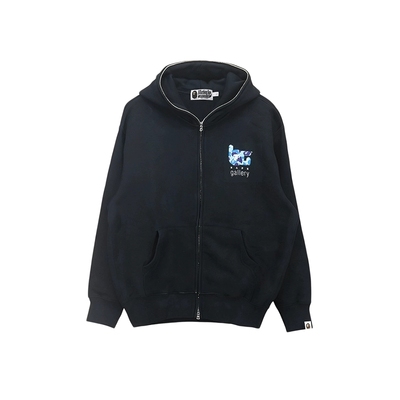 BAPE GALLERY男装25年秋冬迷彩限定款连帽卫衣外套开衫15305XN