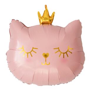 儿童卡通宝宝生日装饰场景布置皇冠小猫铝膜气球ins风小红书同款