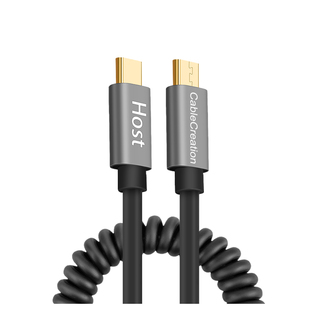 Type-C转Micro usb数据线公对公弹簧伸缩电脑接手绘板安卓手机OTG对拷互充反向充电连接相机耳机适用小米车载