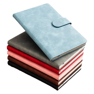 笔记本简约A5皮面笔记本U型磁扣记事本会议记录本肤感皮简约文艺学生学习日记本个性创意工作记事本手账本子