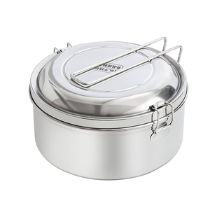 316不锈钢饭盒食品级学生上班族蒸饭饭盒圆形304老式食堂打饭餐盒