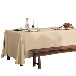 纯色桌布防水棉麻加厚素色新中式高级感台布民宿风餐桌布艺装饰布