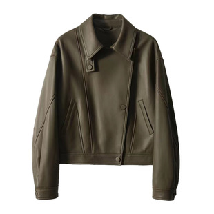 皮衣外套女真皮酷飒风短款新款绵羊皮小羊皮机车皮夹克2026高品质