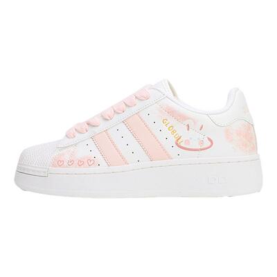 GLOBULL粉色贝壳头女小白鞋