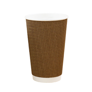 一次性瓦楞纸杯加厚双层中空红色黑色咖啡杯防烫隔热高档茶水纸杯