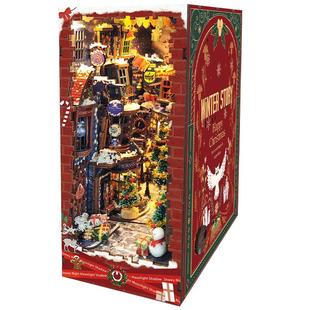 寄放时光雪夜月影圣诞雪夜对角巷木质拼装书立diy小屋圣诞礼物