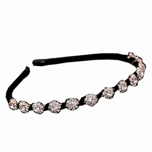 包邮刘海发卡发夹水钻带齿发箍简约防滑镶钻细头箍韩国女饰品发饰