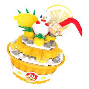 佳奇积木雪王甜蜜蜜乐园摩卡柠檬草莓冰淇淋组装模型儿童拼装玩具