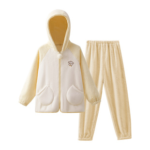 十月结晶牛奶绒月子服连帽家居服