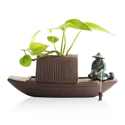 绿萝铜钱草花盆水养水培盆陶瓷家用碗莲缸长方形专用花瓶摆件装饰