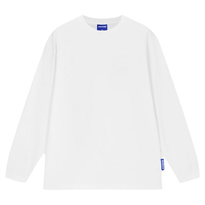 WASSUP美式重磅纯色长袖T恤潮牌