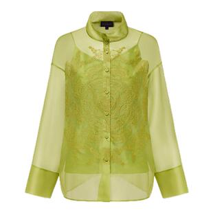 EP雅莹蓝标系列|重磅真丝刺绣国风衬衫 2025春季新款女装2231A