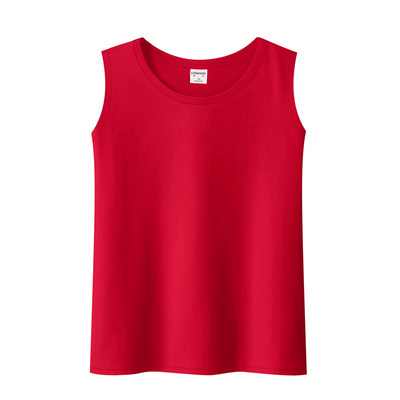 纯色棉质圆领直筒无袖背心夏季