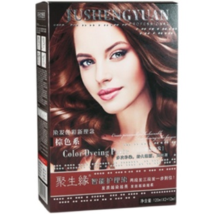 聚生缘染膏无氨流行聚生源护理自然黑遮白植物无刺激黑茶色染膏