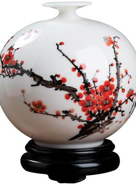 非遗纯手绘梅花花瓶摆件