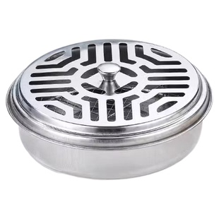 不锈钢蚊香盒托盘架子家用带盖接灰盘防火防烫创意香炉户外蚊香盘