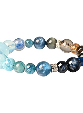 海蓝宝手串补水天然黄水晶女款