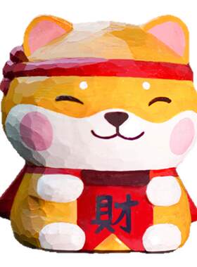 艾集十二生肖木雕摆件吉祥物礼物