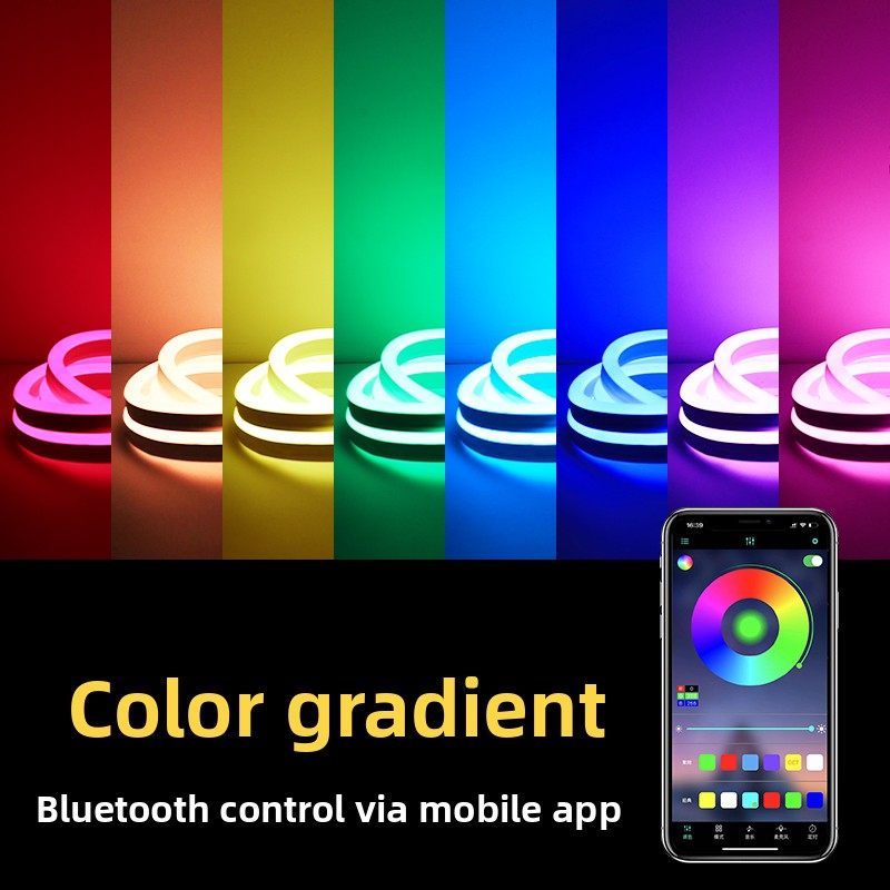 RGB灯带手机APP控制七彩渐层氛围霓虹智能遥控自动可变色LED灯条