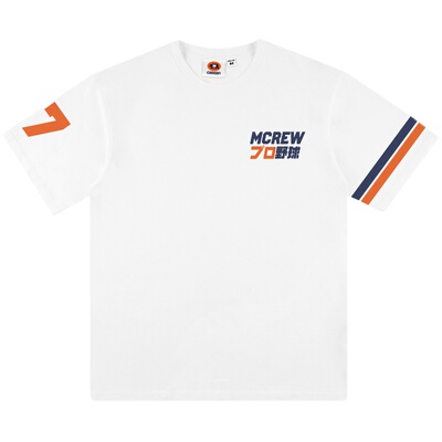 mcrew夏季新款野球87号印花短袖