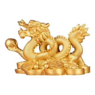 龙摆件生肖龙吉祥物金龙工艺品客厅装饰品办公室青龙风水聚财
