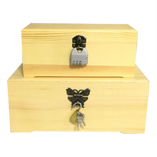 定做大号实木盒子带锁收纳盒子圣诞密证件包装木盒喜糖礼品盒包邮