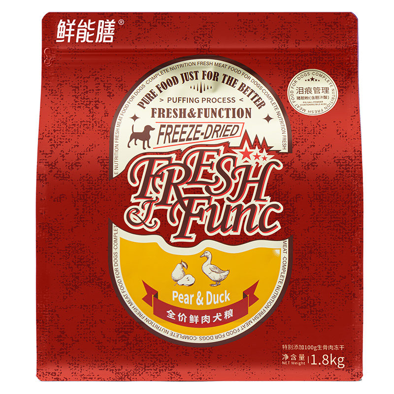 鲜能说鲜能膳泪痕益生菌肠胃美护毛狗粮缓解泪痕全价冻干鲜肉粮