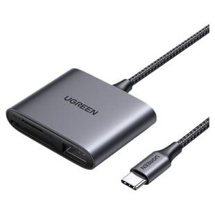 绿联SD/TF3.0高速读卡器内存卡Type-C安卓手机电脑两用otg读卡器u盘一体适用ipadpro佳能相机二合一多功能