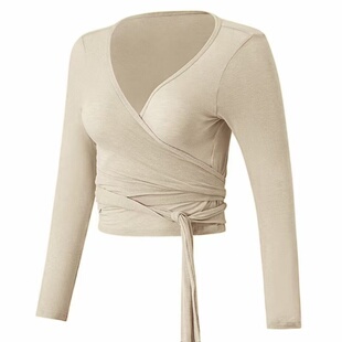 性感交叉绑带专业训练瑜伽健身上衣运动普拉提外穿罩衫修身健身服