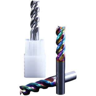 高效铝用铣刀60度合金DLC炫彩涂层3刃U型槽快速钨钢镜面高光铣刀