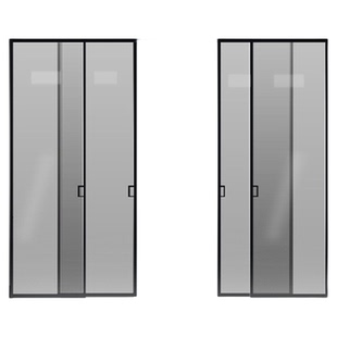上海定制极窄厨房推拉门阳台移门三联动钢化玻璃门隔断厨房推拉门