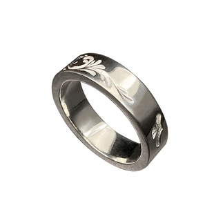 银创鹫见太郎唐草戒指s925银手工定制潮流复古情侣小对戒指环银饰